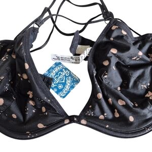 Free People Bra Black Multi Color 36D NWT